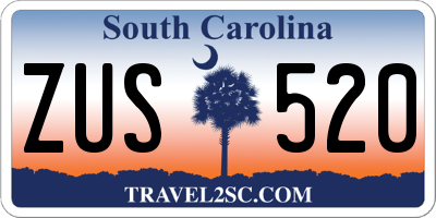 SC license plate ZUS520