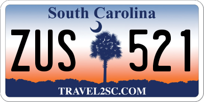 SC license plate ZUS521