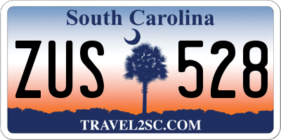 SC license plate ZUS528