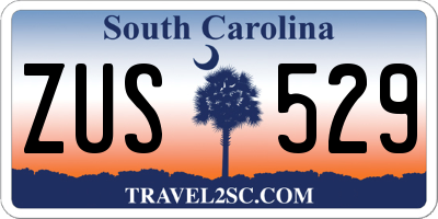 SC license plate ZUS529