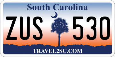 SC license plate ZUS530