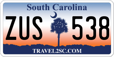 SC license plate ZUS538