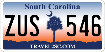SC license plate ZUS546