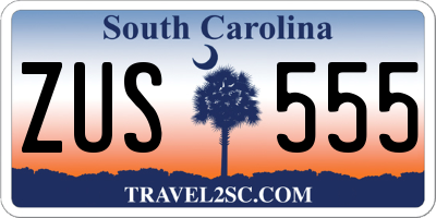 SC license plate ZUS555