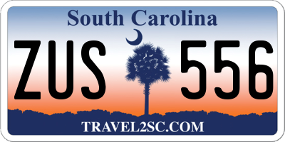SC license plate ZUS556