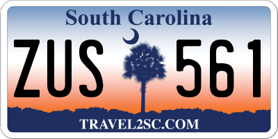 SC license plate ZUS561