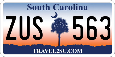 SC license plate ZUS563