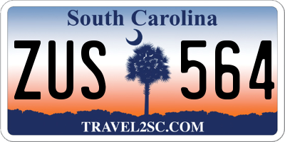 SC license plate ZUS564