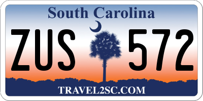 SC license plate ZUS572