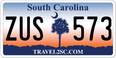 SC license plate ZUS573