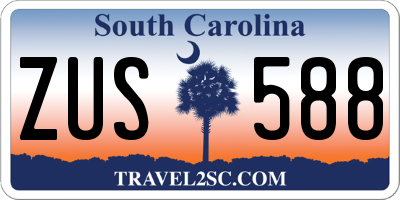 SC license plate ZUS588