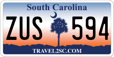 SC license plate ZUS594