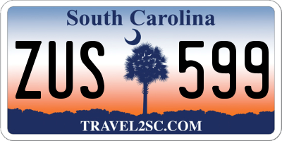 SC license plate ZUS599