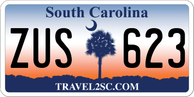 SC license plate ZUS623