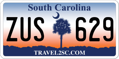 SC license plate ZUS629