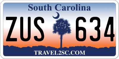 SC license plate ZUS634