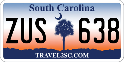 SC license plate ZUS638