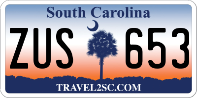 SC license plate ZUS653
