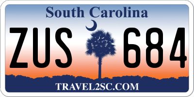 SC license plate ZUS684