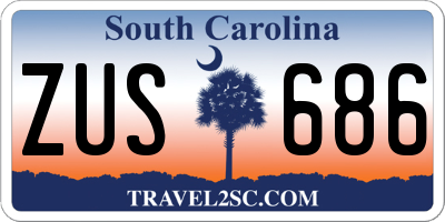 SC license plate ZUS686