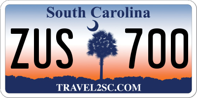 SC license plate ZUS700