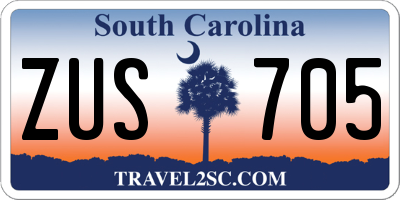 SC license plate ZUS705
