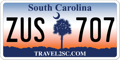 SC license plate ZUS707