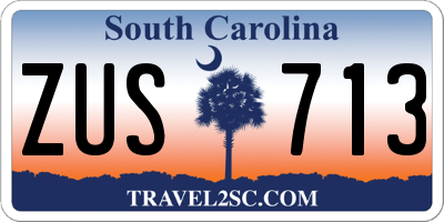 SC license plate ZUS713