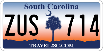 SC license plate ZUS714