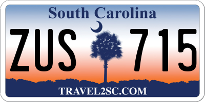 SC license plate ZUS715