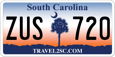 SC license plate ZUS720
