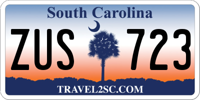 SC license plate ZUS723
