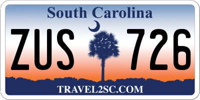 SC license plate ZUS726
