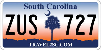 SC license plate ZUS727