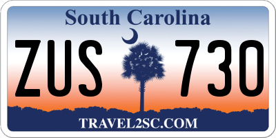 SC license plate ZUS730