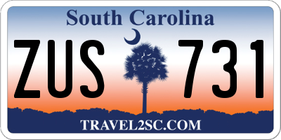 SC license plate ZUS731