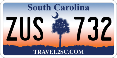 SC license plate ZUS732