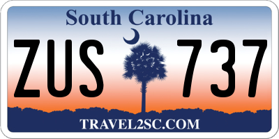 SC license plate ZUS737