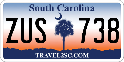 SC license plate ZUS738