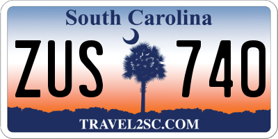 SC license plate ZUS740