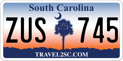 SC license plate ZUS745
