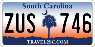 SC license plate ZUS746