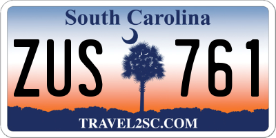 SC license plate ZUS761