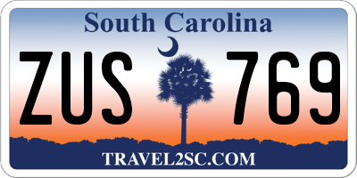SC license plate ZUS769