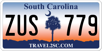 SC license plate ZUS779