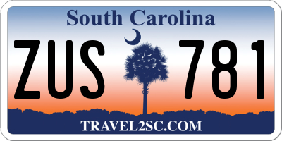 SC license plate ZUS781