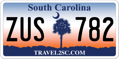 SC license plate ZUS782