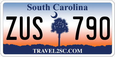 SC license plate ZUS790
