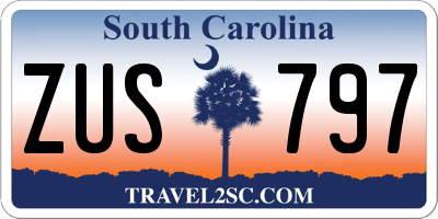 SC license plate ZUS797