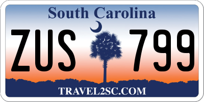 SC license plate ZUS799